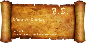 Németh Dorka névjegykártya